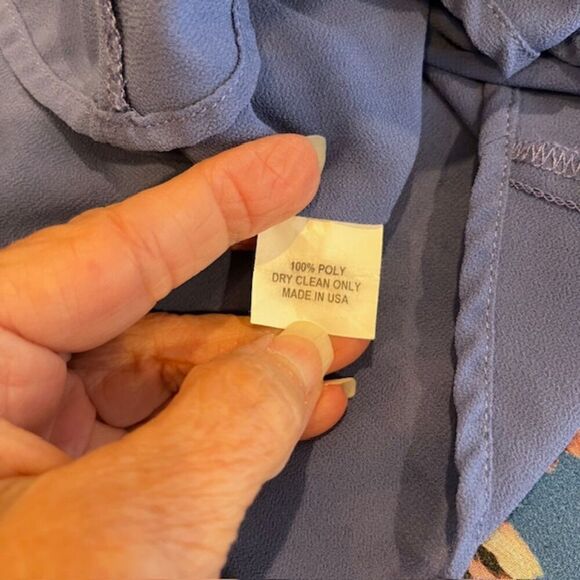 Slate & Willow Blue‎ Floral Chiffon Tiered Ruffle Maxi Dress Women's Size 0 - Picture 8 of 11